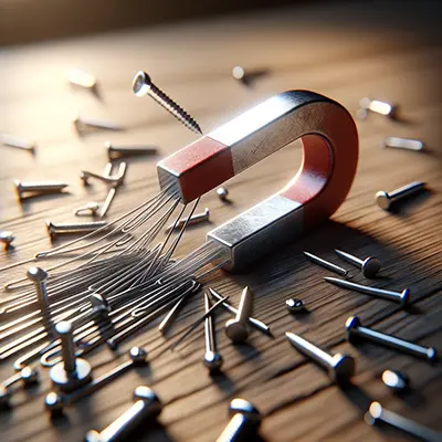 Стилизирано изображение на неодимов магнит Стилизирано изображение на неодимов магнит